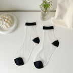 Women Socks New Fashion Long Transparent Cute Heart Thin Socks Female Summer Casual Sweet Funny Socks Stylish Ankle Socks For Women Stevvex