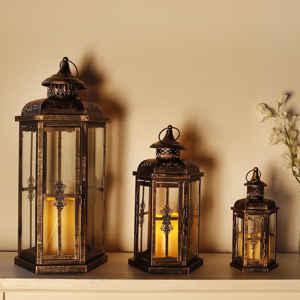 20.5''&14"&10" H Set of 3 Outdoor Candle Lanterns Lootquake LLC