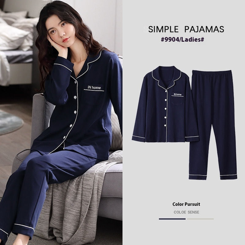 100% Cotton New Trendy  Pajamas For Women Full Sleeves Pajamas Button Down Winter Sleepwear Set Women White Cotton Pajamas Women's Loose Size V-neck Home Suit Long Sleeve Wide Leg Pants Pajamas Casual Home wear Stevvex