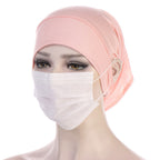 NEW Soft Cotton Hijab Breathable Turban Tie Under Scarf Elegant Ear Hole Stretch Inner Hijabs Lightweight Turban Round Front Under Hijab Caps Female Turban Bonnet Stevvex