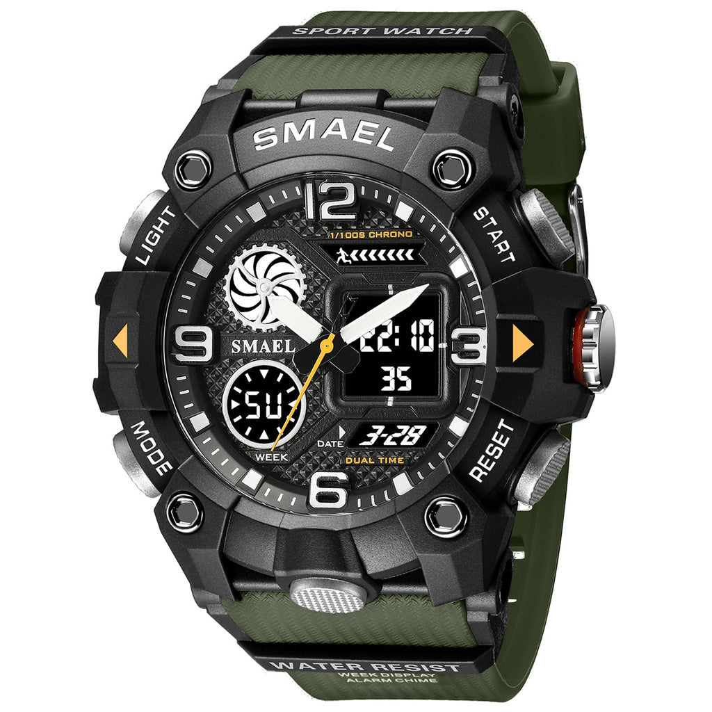 Sport Watch For Men WIth  Dual Time Waterproof 50M Miliatry Watches Chronograph Alarm Army Wristwatch - SJB-DIAMOND ELITES