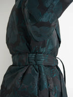 Monochrome Jacquard Down Coat in Vintage Emerald - SJB-DIAMOND ELITES