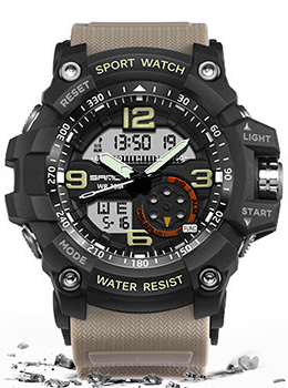 NEW Sport Analog-Digital Watch For Men and Woman  Waterresistant 50M Professional Waterproof Quartz Large Dial Military Wristwatches  With Night Mode - SJB-DIAMOND ELITES