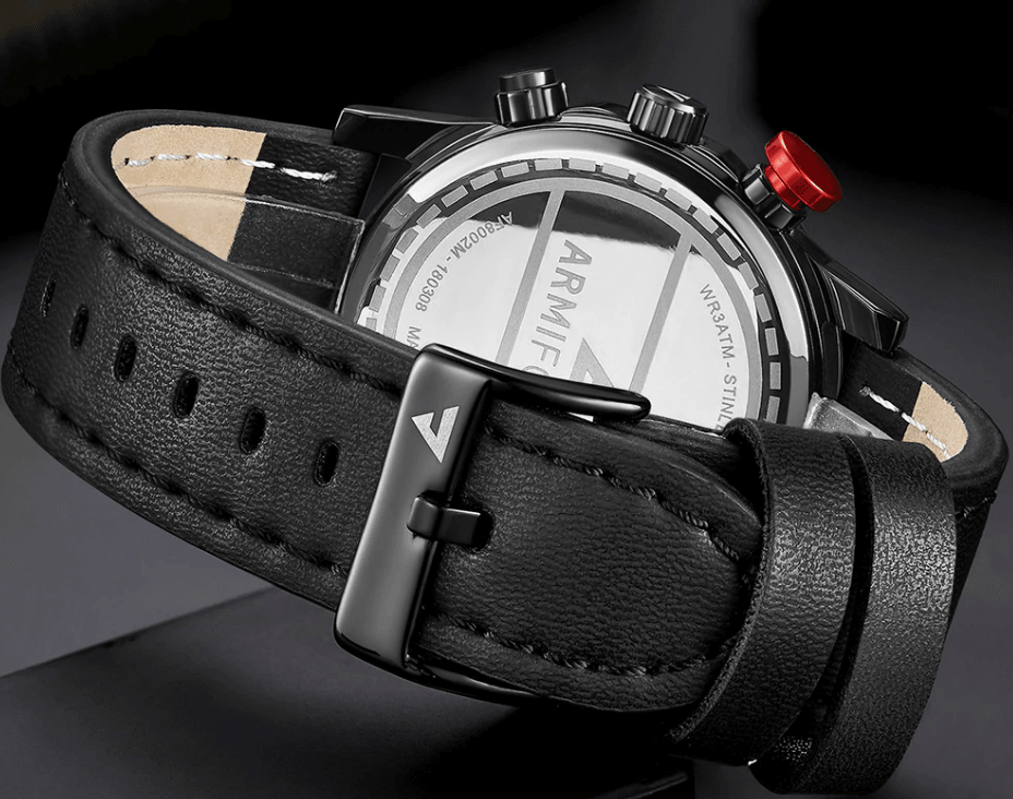 Mens Waterproof Sport Watch With Chronometers Day View And Cross-Matte Background Modern Man Watch Stevvex