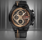 Men's  Sports Waterproof Watch With Chronometers And Leather Belt Multifunction Wristwatch Unique Design Perfect Gift - SJB-DIAMOND ELITES