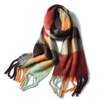 New Luxury Winter Soft Head Wraps Plaid Scarf Shawls Cashmere  Warm Cashmere Scarves Rainbow For Women Stevvex