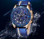 Waterproof Men's Sports  Watch With Leather Transparent Belts, Chronometers Day View Perfect Gift Stevvex