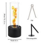 Cylindrical Bioethanol Vented-Free Fireplace – Tabletop Clean-Burning Design with Tempered Glass & Fire Snuffer