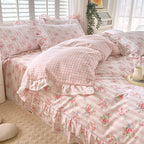 Bed Skirt Model Cotton Bedding Four-piece Set Sheet Quilt Cover Pi-Mart