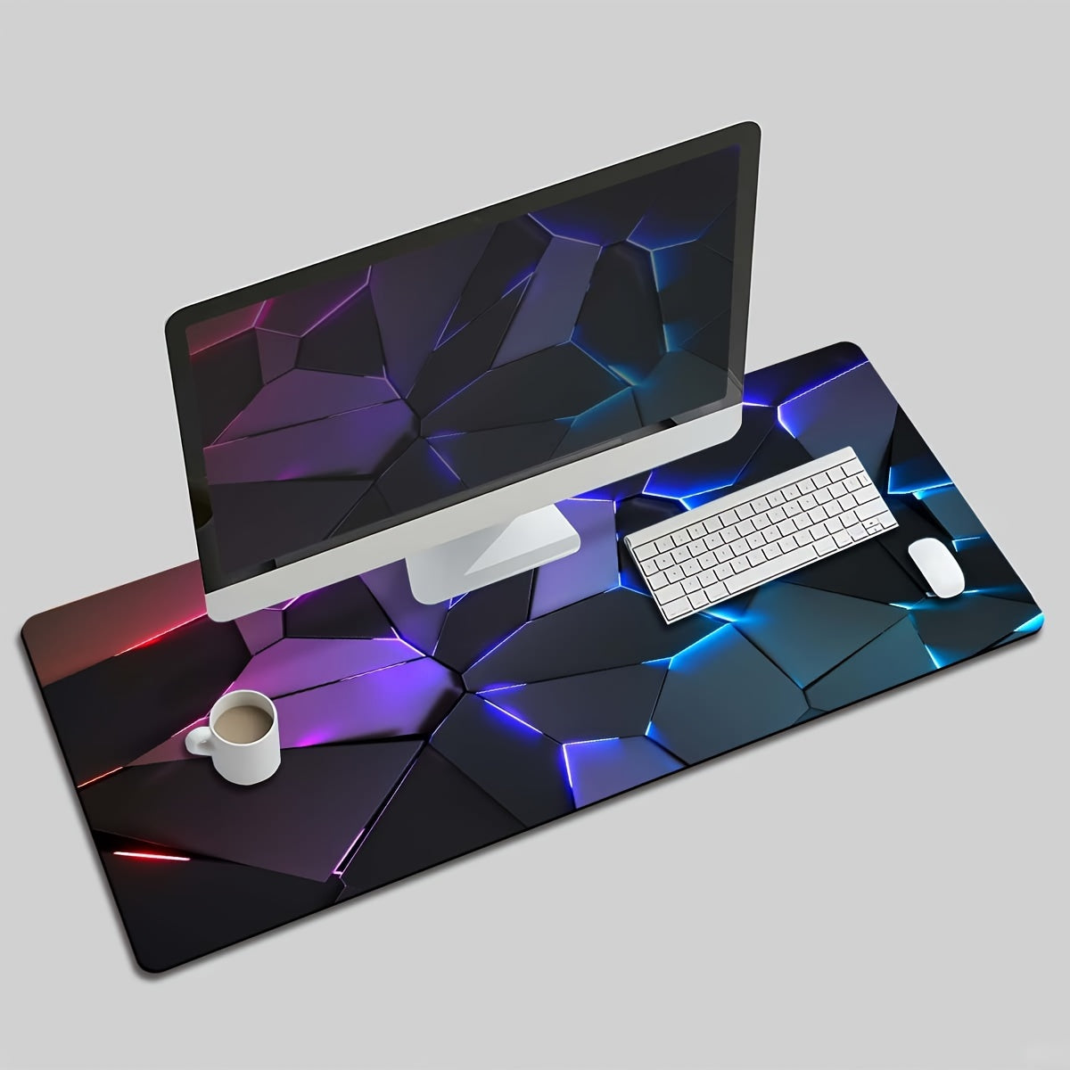 1pc Durable Gaming Mouse Pad with Stylish Geometric Design - Waterproof, Non-Slip, Washable Desk Mat for Keyboard, Sketchbook - Ideal Gift for Gamers, Office, and Study Accessories - Polyester Material No Battery Required Lootquake LLC