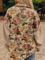 FloraKnit Buttoned Jacket: Cozy Style with Pockets