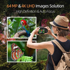 NBD 64MP Digital Camera For Photography And Video, 4K Vlogging Camera With 3' Flip Screen, 16X Digital Zoom, WiFi& Autofocus, Cameras Strap&Tripod, 2 Batteries, 32GB TF Card Lootquake LLC
