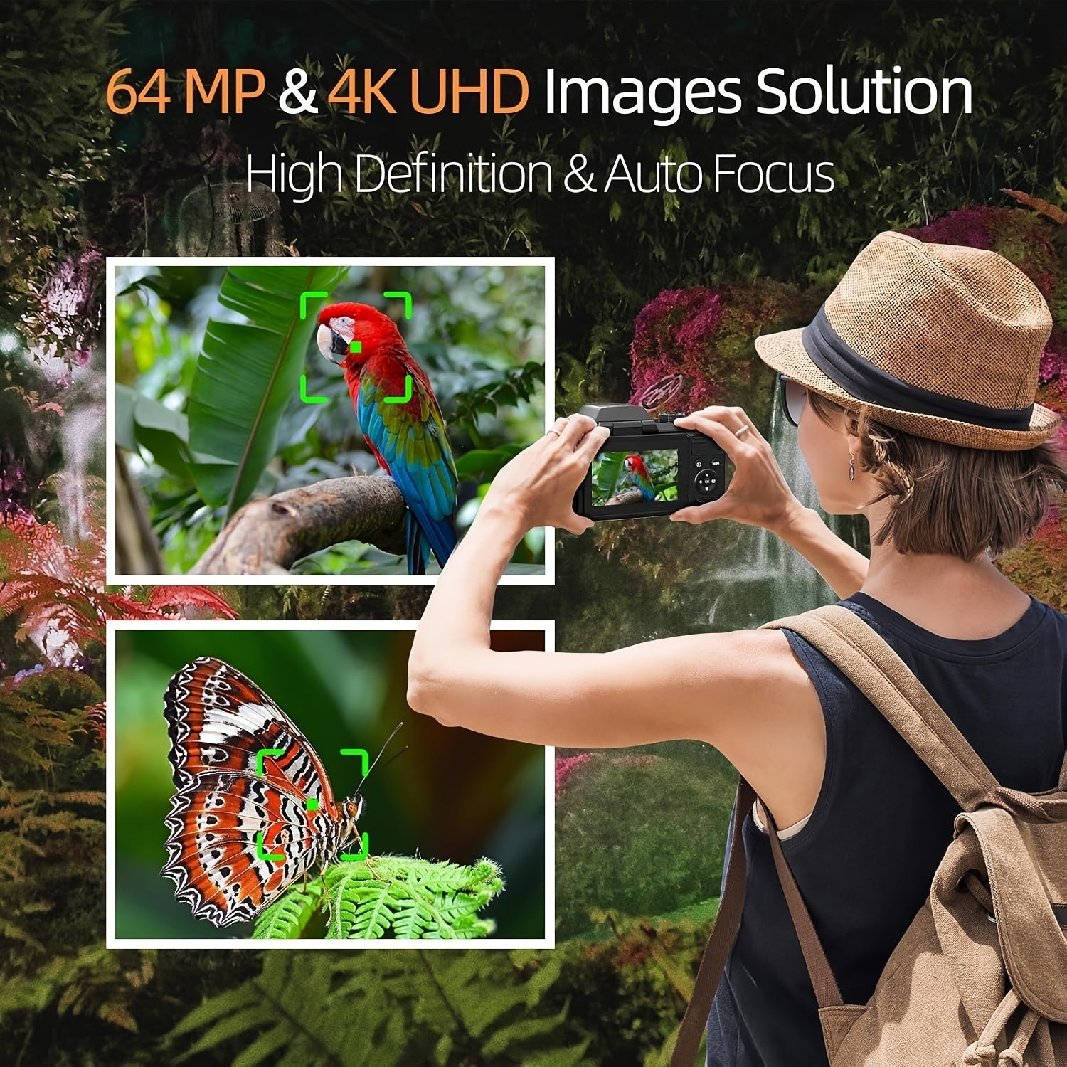 NBD 64MP Digital Camera For Photography And Video, 4K Vlogging Camera With 3' Flip Screen, 16X Digital Zoom, WiFi& Autofocus, Cameras Strap&Tripod, 2 Batteries, 32GB TF Card Lootquake LLC