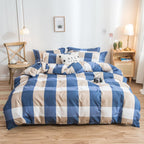 Cover Set Bed Cotton Quilt Bedsheet Bedding Duvet Fitted Pi-Mart