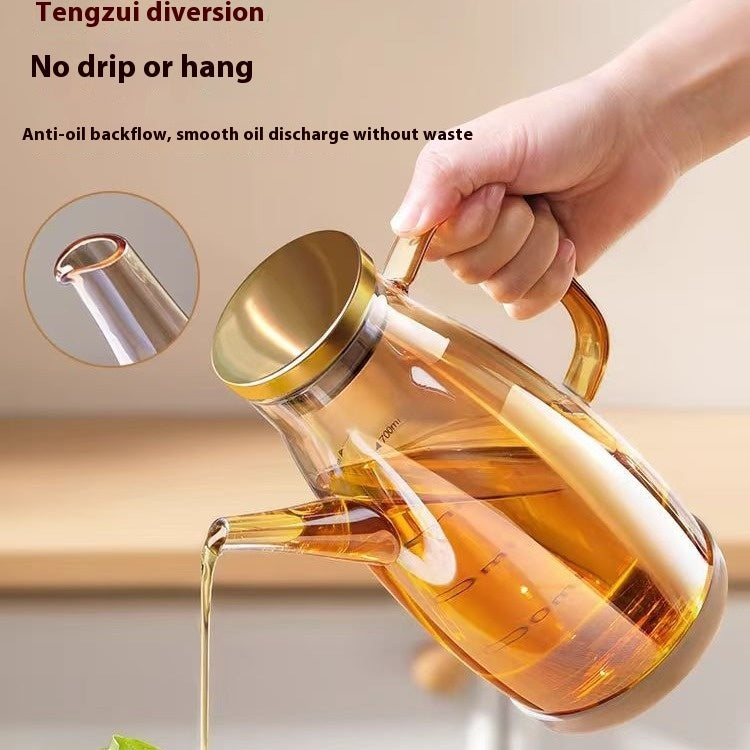 Home Kitchen Oiler Borosilicate Glass Condiment Bottle Pi-Mart