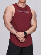 Men's Plus Size Letter Round Neck Active Tank