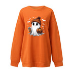 Fashion Drop-shoulder Sweater Women's Halloween Velvet Hoodie Pi-Mart