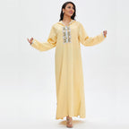 Fashion Casual Long Dress Embroidered Swing Pi-Mart