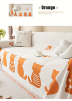 1pc Chenille Cat Cartoon Sofa Cover Blanket Four Seasons Universal Simple Double-sided Multi-functional Sofa Throw Blanket Couch Cover For Living Room Home Decor