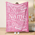 1pc Custom Name Blanket Multicolor Pattern Soft Nap Blanket Four Seasons Office Chair Flannel Blanket Gift Blanket