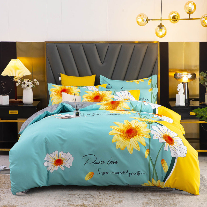 Thickened Brushed Four-piece Winter Bed Sheet And Duvet Cover Three-piece Bedding Set Pi-Mart