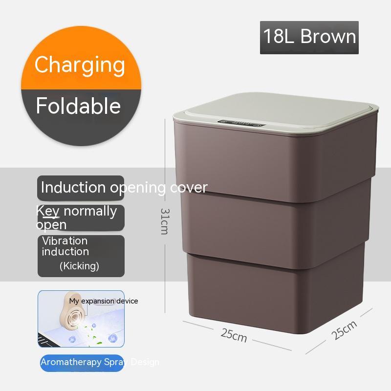 Smart Trash Can With Lid For Bedroom And Living Room Kitchen Storage Box Trash Can Induction Small Car Box Automatic Smart Dustbin Smart Trash Bin Pi-Mart