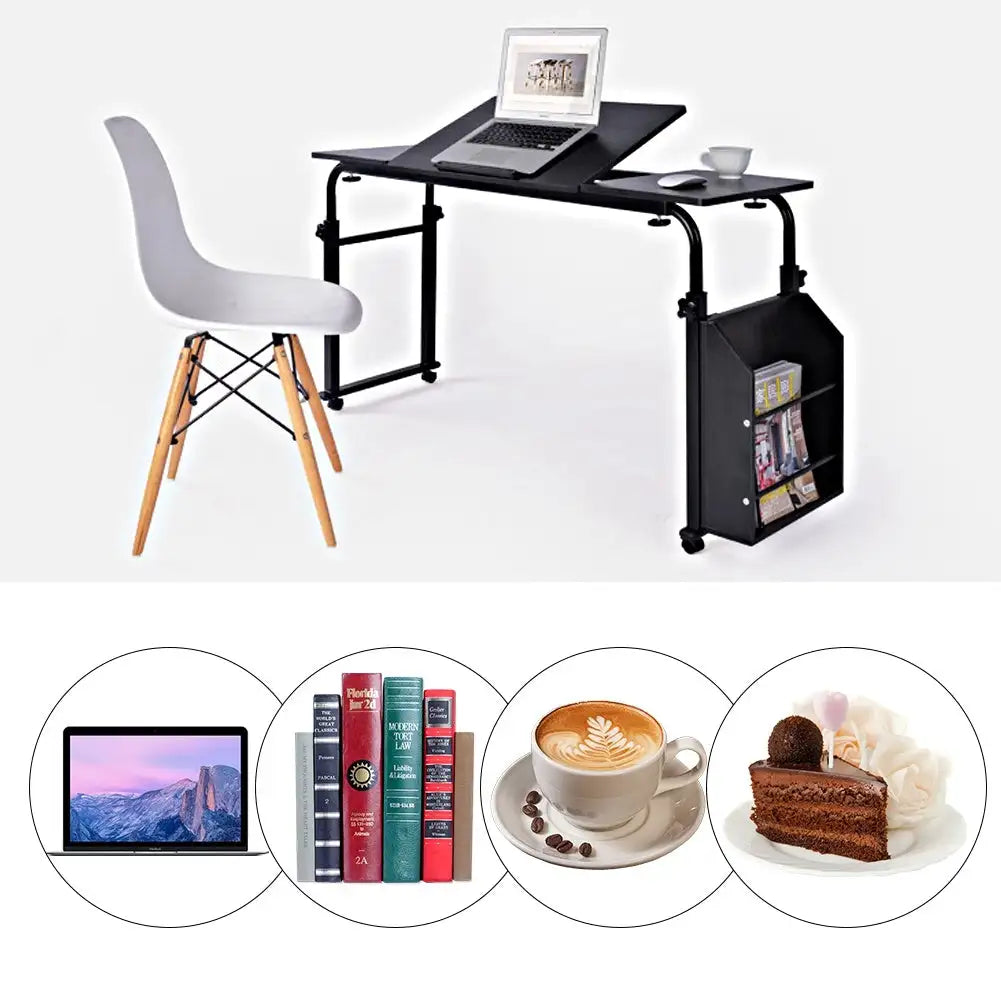 Adjustable Laptop Cart Mobile Computer Desk Overbed Writing Table with Wheels 02# - SJB-DIAMOND ELITES