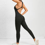Zippered Yoga Fitness Jumpsuit Sleeveless Tummy Control Stretch Shapewear Butt Lifting Sportswear Women Fashion Outfits Clothing Pi-Mart