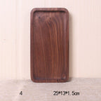 Japanese Style Wooden Black Walnut Rectangular Dinner Plate Pi-Mart