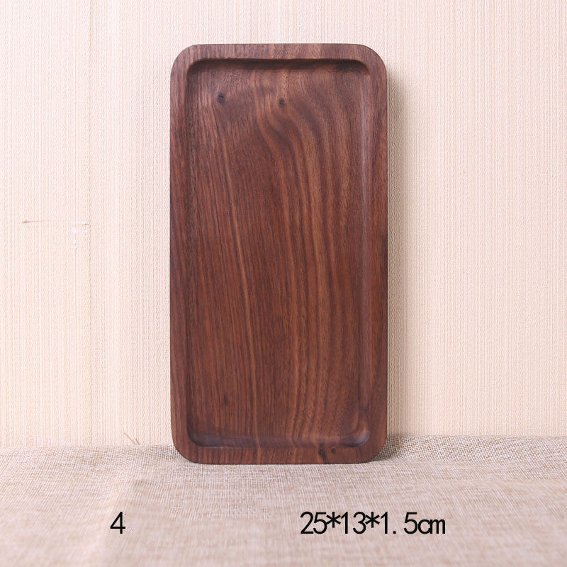 Japanese Style Wooden Black Walnut Rectangular Dinner Plate Pi-Mart