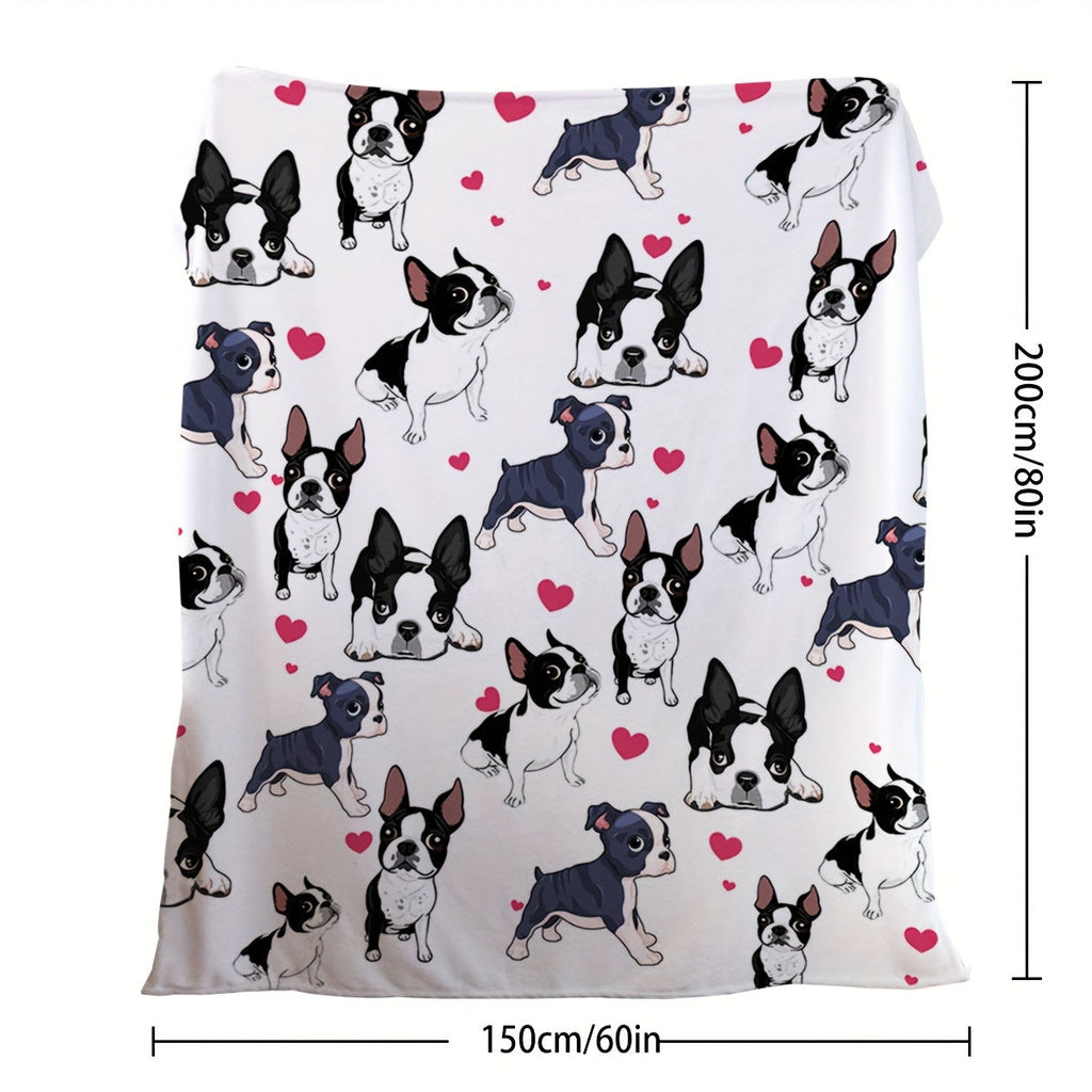 1pc Super Soft Cute Dog Fleece Blanket - Ultra-Cozy, Lightweight & Warm - Premium Flannel Throw for Couch, Bed & Sofa - Stylish Living Room Decor Accent Lootquake LLC
