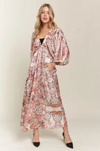 Printed V-Neck Batwing Sleeve Summer Dress For Women – Vibrant Print, Chic & Relaxed, Flattering, Effortlessly Stylish Stevvex