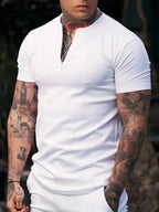 Men's Notched Short Sleeve Active T-Shirt