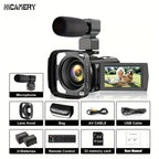 Nicamery 16x Efficient Zoom - 1080P HD Camera with Beauty Anti-Shake, External Microphone Support - Full HD 2400 Pixel Webcam Digital Camera with Remote Control, Lens Hood, 1000mah Batteries 2pcs, Ultra Long Life, 32G TF Card Lootquake LLC