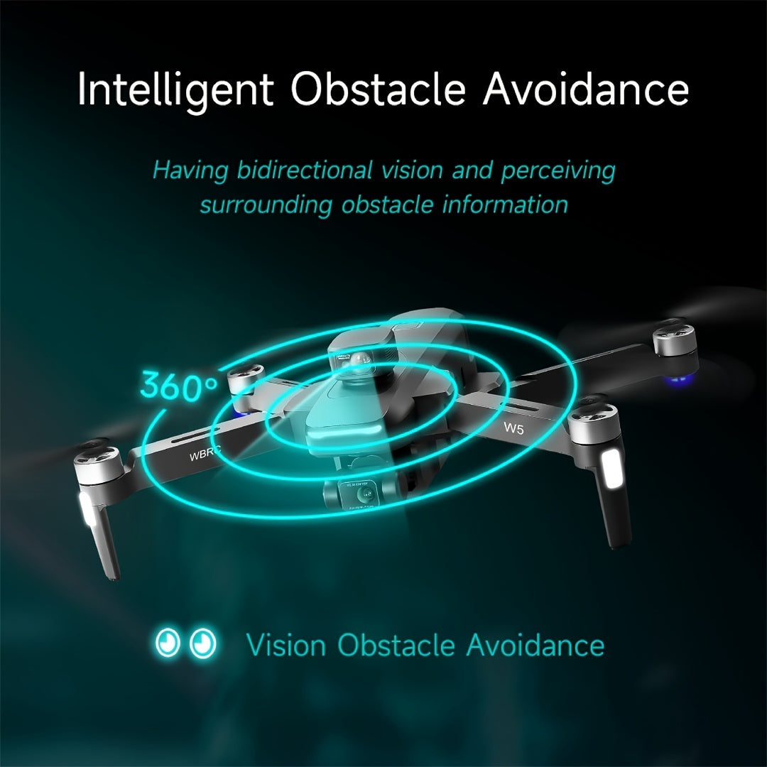 New Arrival W5- Drone, Extra Long Distance 16400 Feet Digital Image Transmission, Super Powerful Brushless Motor, EIS Three-axis Electronic Anti-Shake Gimbal, GPS Precise Outdoor Positioning, 4K HD Camera, 360° Full Angle In Lootquake LLC