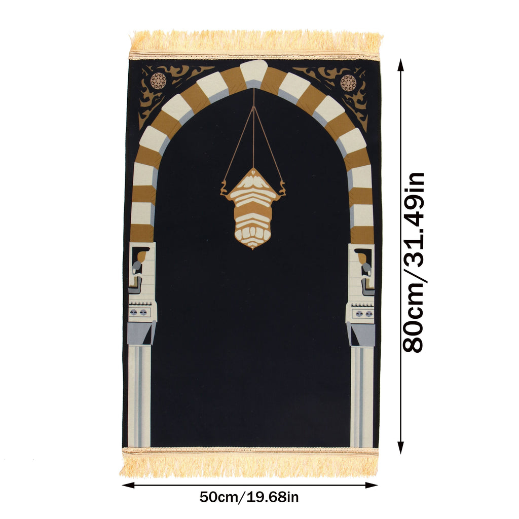 1pc Luxury Muslim Prayer Mat, Non-Slip Printed Islamic Kabah, Soft Worship Cushion, Meditation Rug, Pilgrimage Blanket, Islamic Prayer Carpet, Ideal Islamic Gift Lootquake LLC