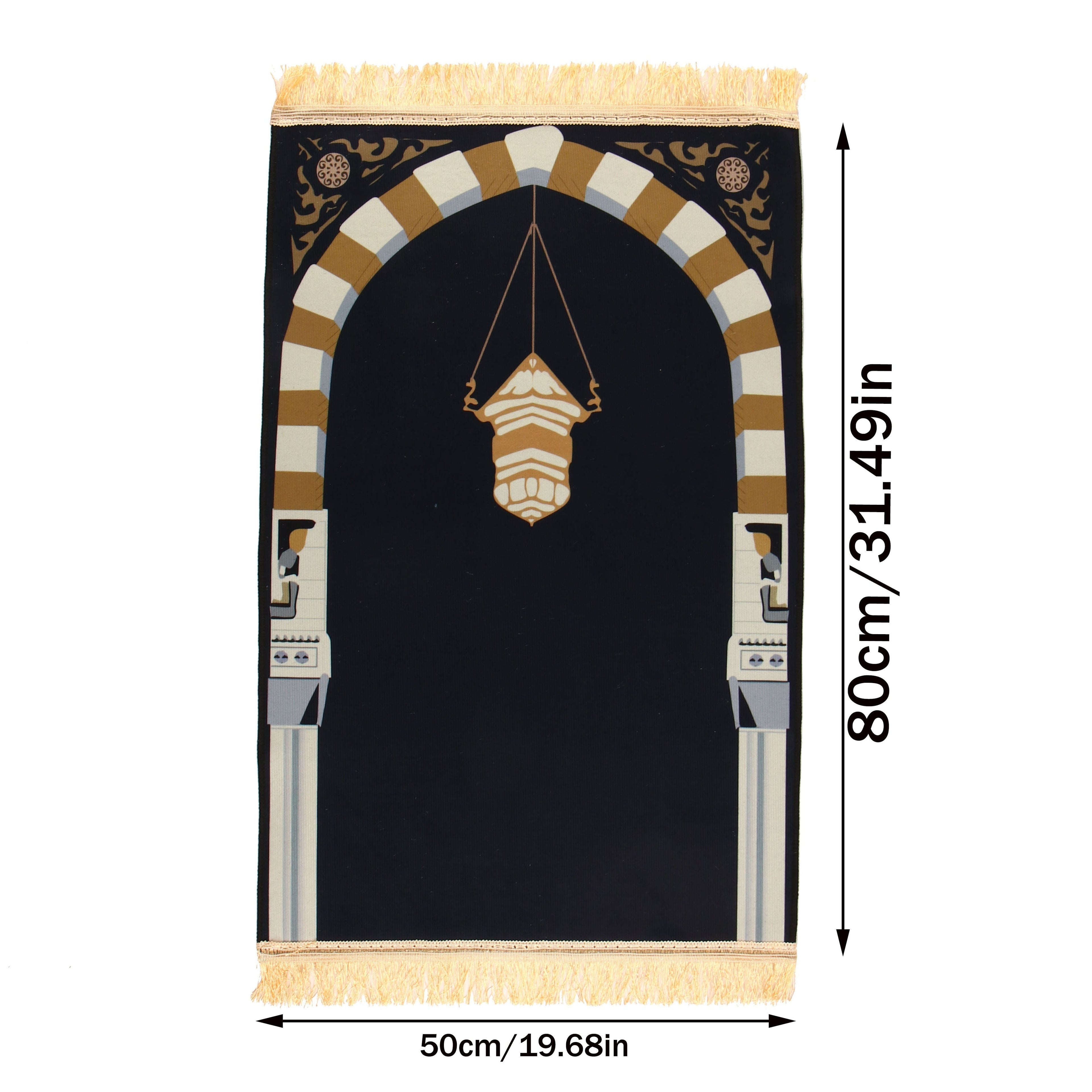 1pc Luxury Muslim Prayer Mat, Non-Slip Printed Islamic Kabah, Soft Worship Cushion, Meditation Rug, Pilgrimage Blanket, Islamic Prayer Carpet, Ideal Islamic Gift Lootquake LLC