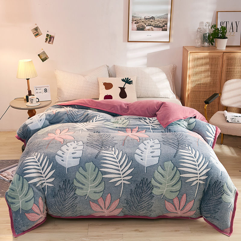 Plush Thick Snowflake Duvet Cover Single Piece Flannel Pi-Mart