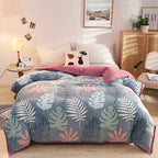 Plush Thick Snowflake Duvet Cover Single Piece Flannel Pi-Mart