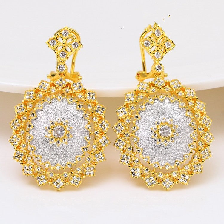 Light Luxury 925 Colorful Brushed Earrings Pi-Mart