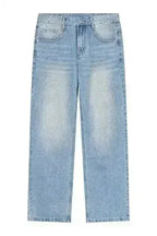 Washed Mid Rise Jeans with Pockets