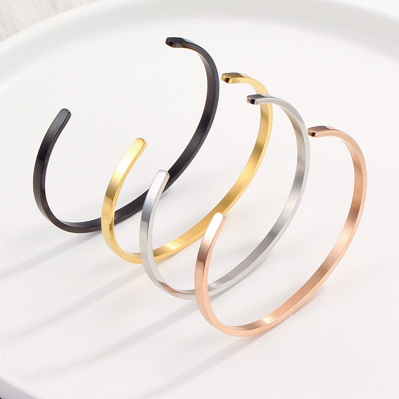 Unisex Stainless Steel Bangle Bracelet Pi-Mart