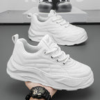 Fashion Thick-soled Anti-skid Shoes Ins Slip-on Casual Lazy Shoes Men Outdoor Breathable Lace-up Running Sports Sneakers Pi-Mart