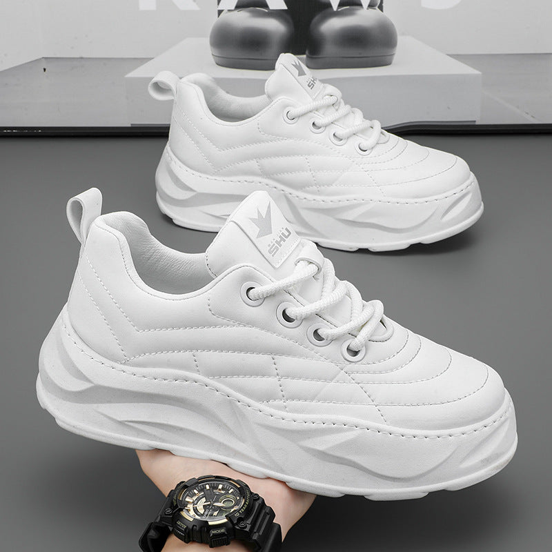 Fashion Thick-soled Anti-skid Shoes Ins Slip-on Casual Lazy Shoes Men Outdoor Breathable Lace-up Running Sports Sneakers Pi-Mart