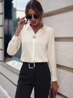 Fashionable Elegant Business Style Long Sleeve Shirt With Pearl Button - SJB-DIAMOND ELITES