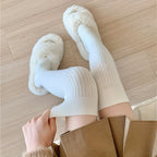 Women's Solid Ribbed Over-the-Knee Socks, Comfy & Warm Thicker Thigh High Socks Lootquake LLC