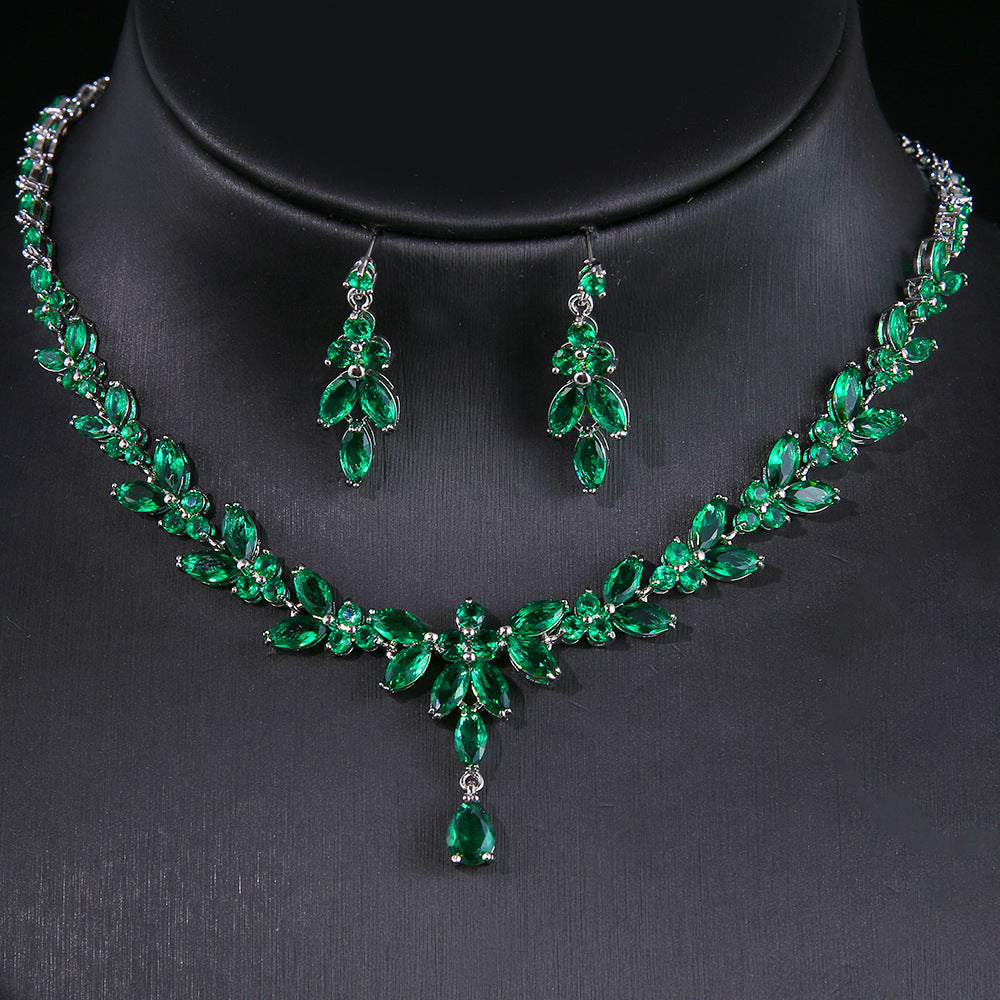 Simple White Bride Zircon Set Women Pi-Mart