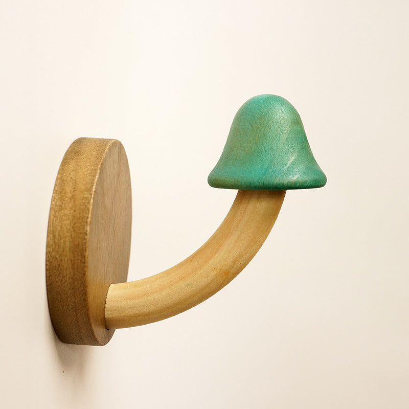 Creative Punch-free Wooden Mushroom Hat-and-coat Hook Pi-Mart