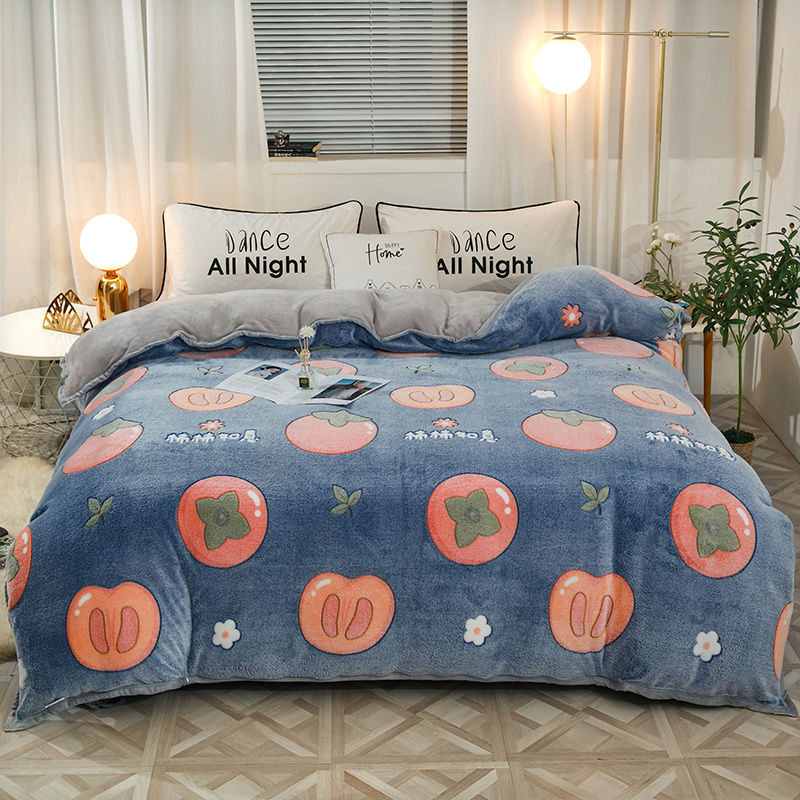 Plush Thick Snowflake Duvet Cover Single Piece Flannel Pi-Mart