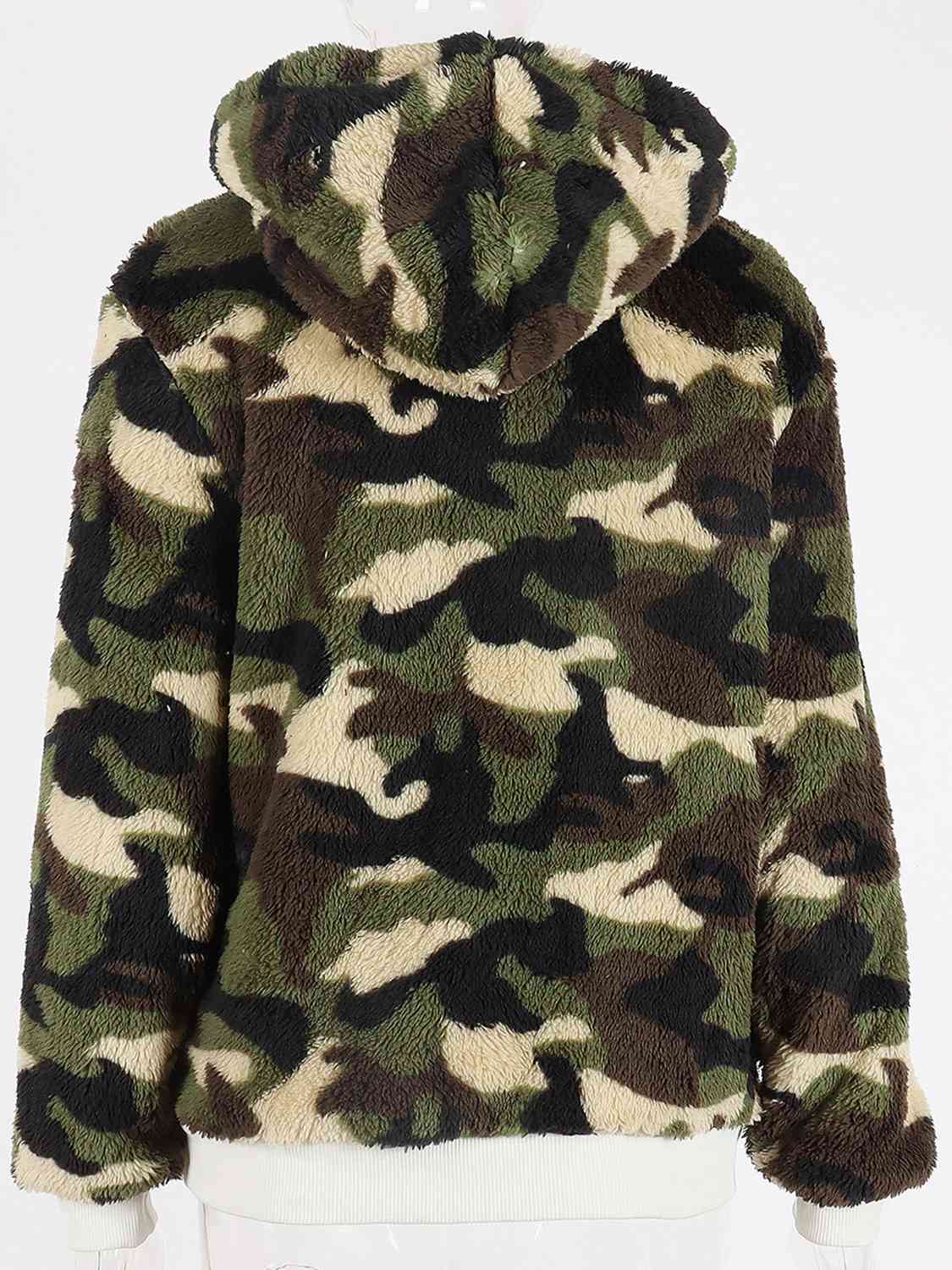 Printed Drawstring Long Sleeve Hoodie Pi-Mart